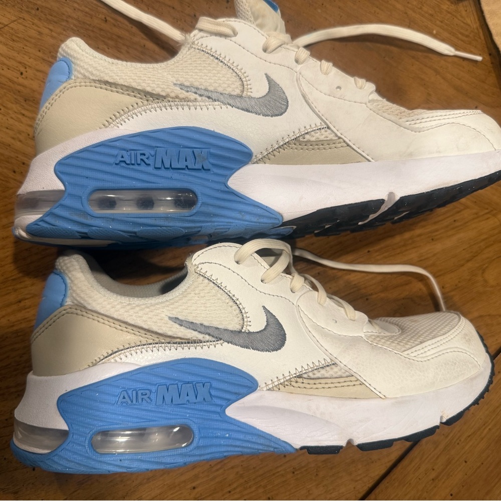 Free shipping! Nike Air Max Sneakers in Cream and Light Blue